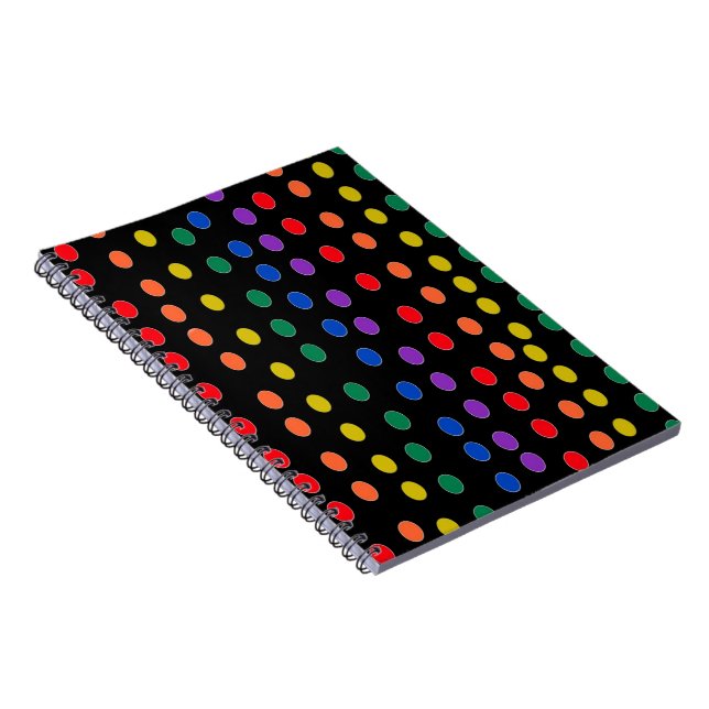 Carnet Points Rainbow Candy sur noir (Côté Droit)
