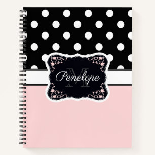 Carnet Points roses et noirs