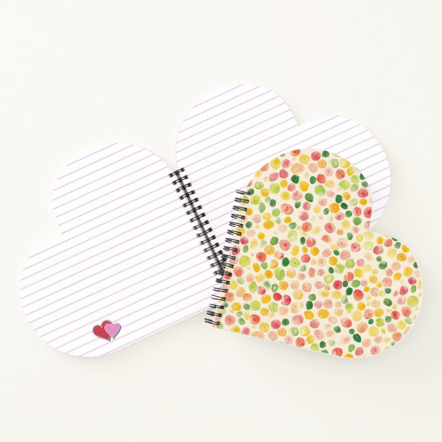 Carnet Points roses jaunes verts fruités à la menthe  (Intérieur)