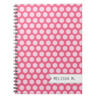 Carnet Points roses personnalisés