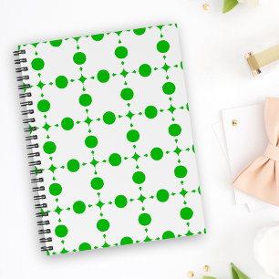 Carnet Points verts, Motif à pois, Pois, Pointillé