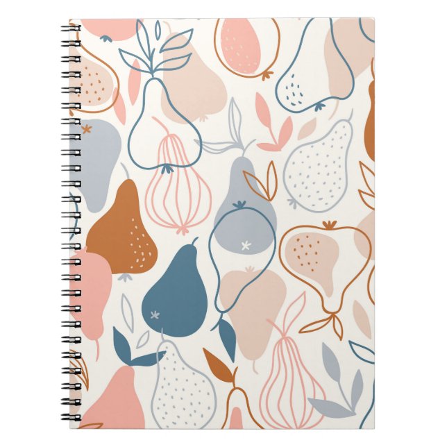 Carnet Poire scandinave Imprimer : Motif de fruits Vintag (Devant)