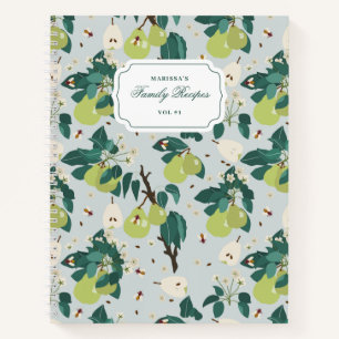 Carnet Poires et abeilles dans un jardin botanique fleuri