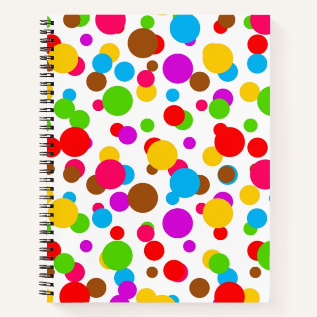 Carnet Pois Arrière - plans blancs colorés (Devant)