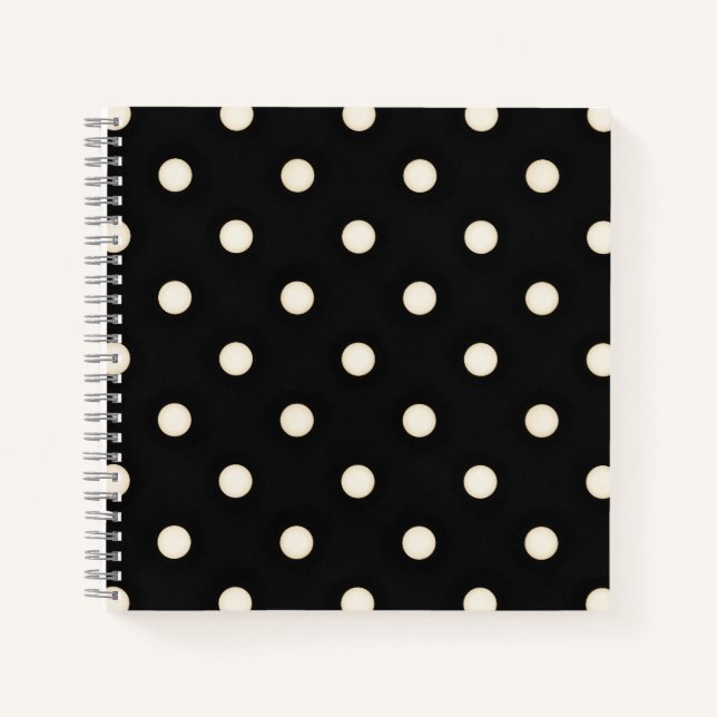 Carnet Pois blancs antiques en noir (Devant)