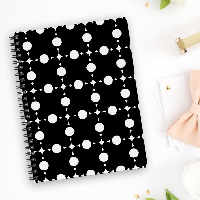 Carnet Pois blancs, Motif à points Polka, points, pointil (Créateur téléchargé)