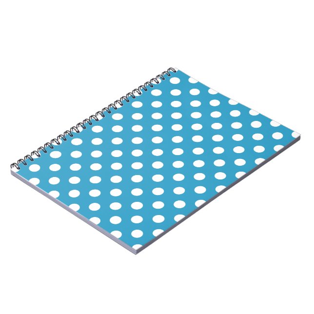 Carnet Pois blancs sur Arrière - plan bleu Peacock (Côté gauche)