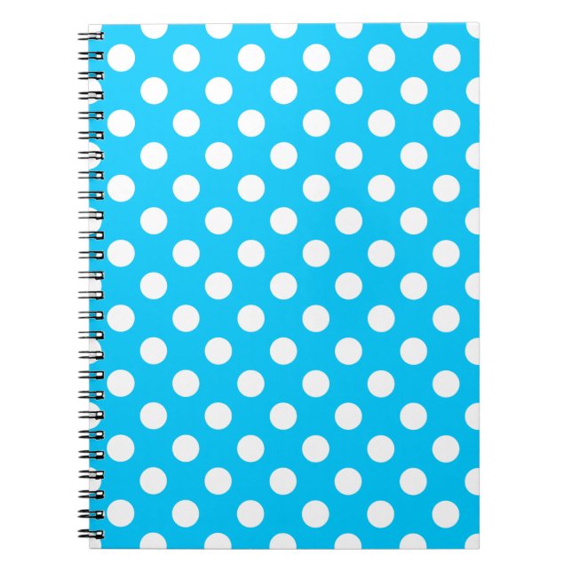 Carnet Pois blancs sur bleu électrique (Devant)