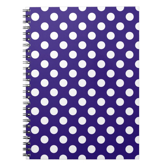 Carnet Pois blancs sur bleu foncé (Devant)