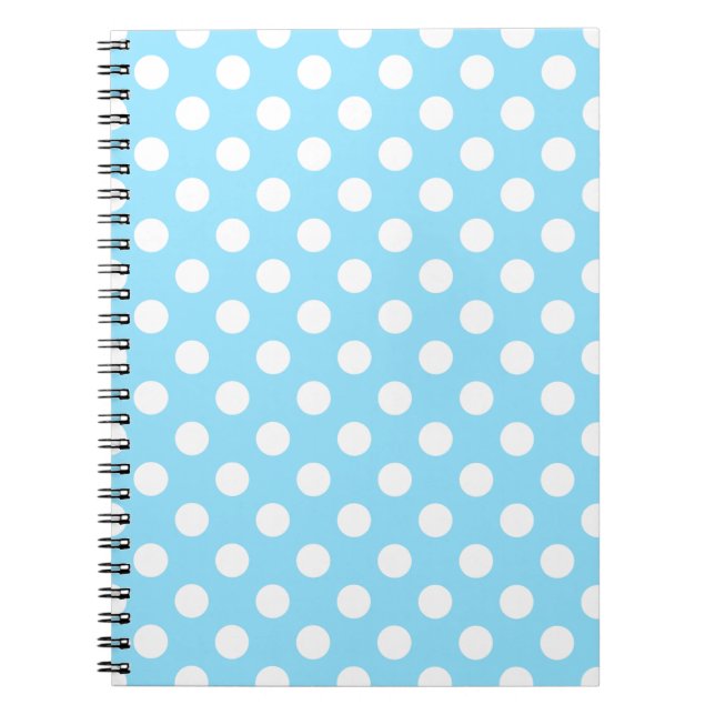 Carnet Pois blancs sur bleu pâle (Devant)