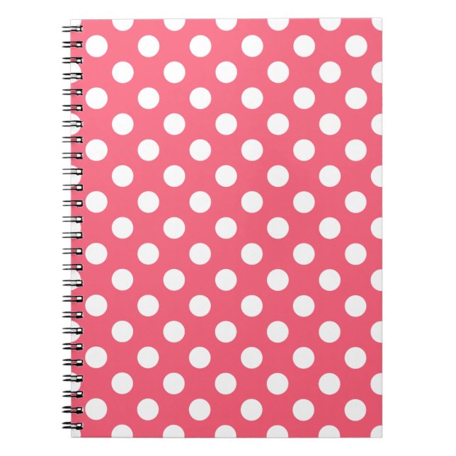 Carnet Pois blancs sur corail (Devant)