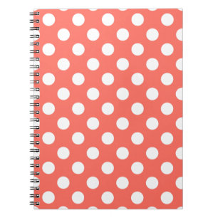 Carnet Pois blancs sur corail vivant