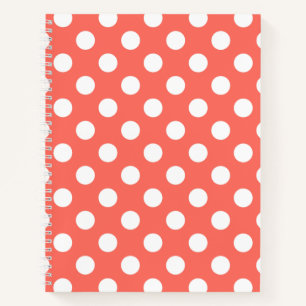 Carnet Pois blancs sur corail vivant