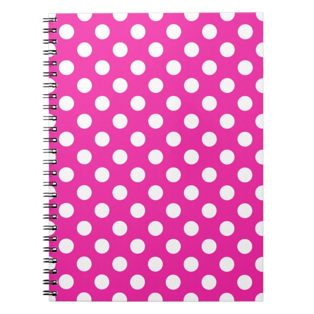 Carnet Pois blancs sur fuchsia (Devant)