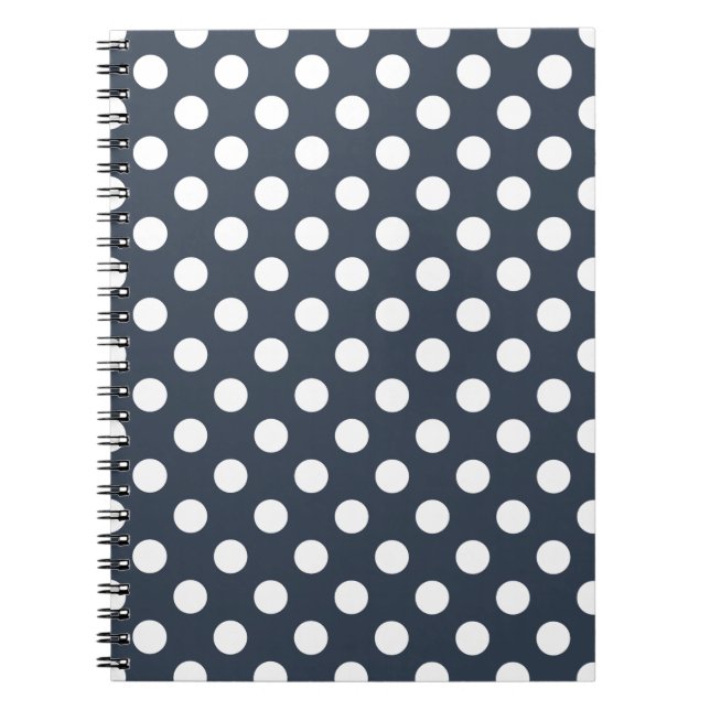 Carnet Pois blancs sur gris bleu (Devant)