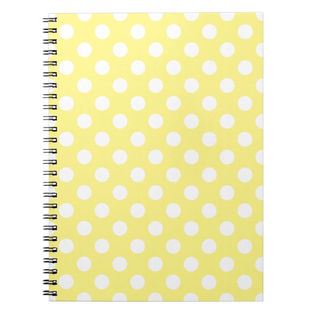 Carnet Pois blancs sur jaune citron (Devant)
