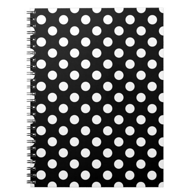 Carnet Pois blancs sur noir (Devant)
