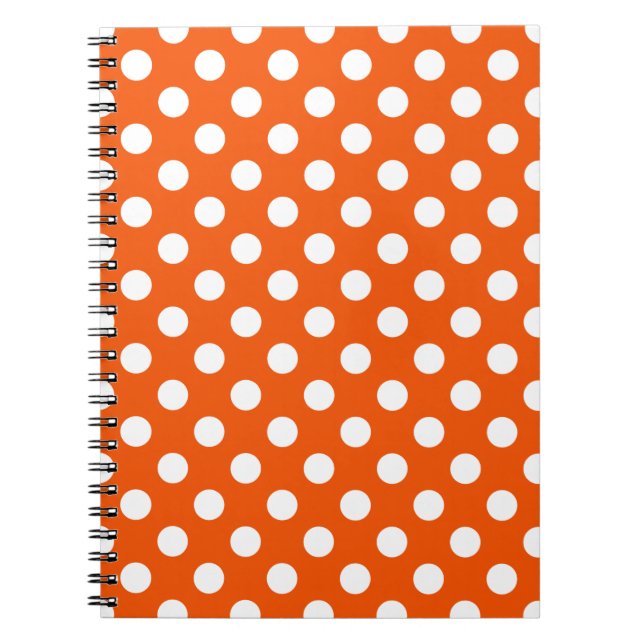 Carnet Pois blancs sur orange (Devant)