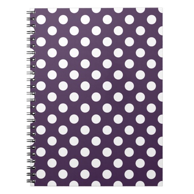 Carnet Pois blancs sur prune violette (Devant)