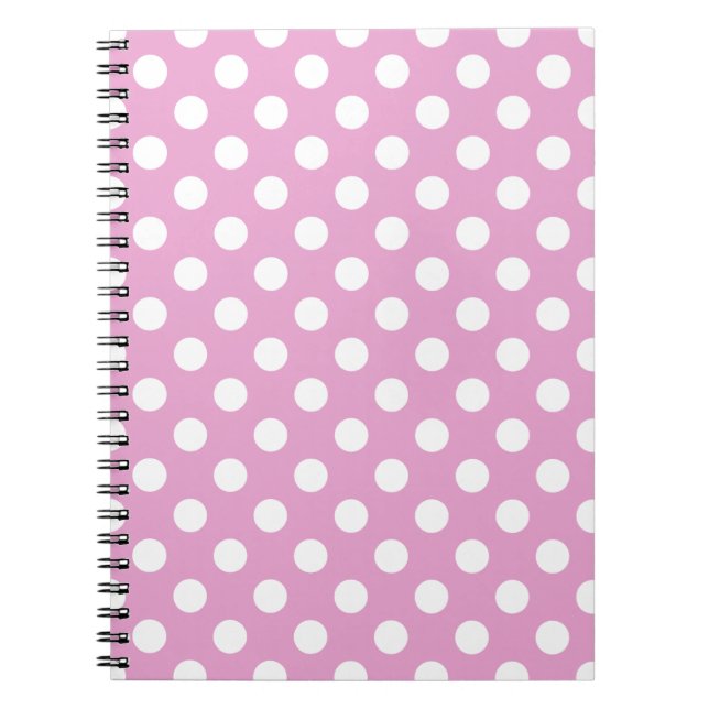Carnet Pois blancs sur rose pâle (Devant)