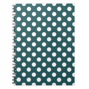 Carnet Pois blancs sur turquoise