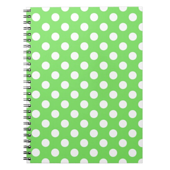 Carnet Pois blancs sur vert pomme (Devant)