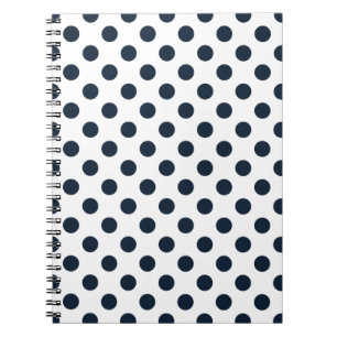 Carnet Pois bleu marine foncé