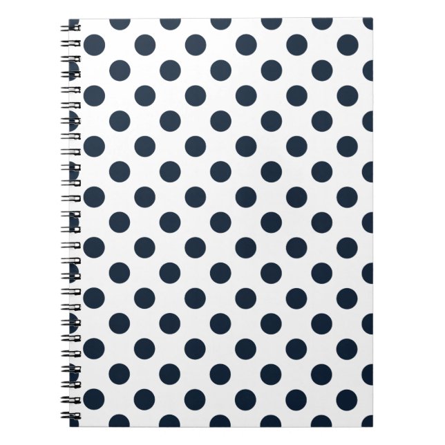 Carnet Pois bleu marine foncé (Devant)