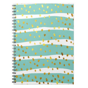 Carnet Pois de parties scintillant et rayures