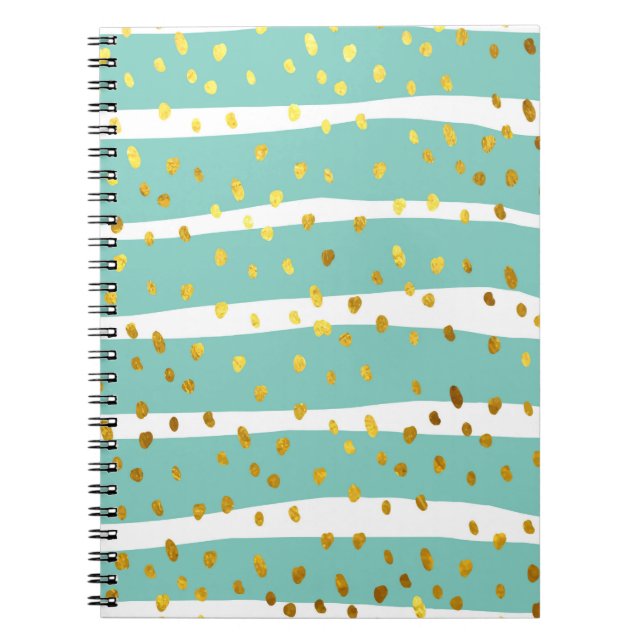 Carnet Pois de parties scintillant et rayures (Devant)