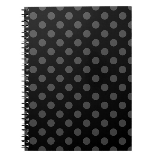 Carnet Pois gris sur noir (Devant)