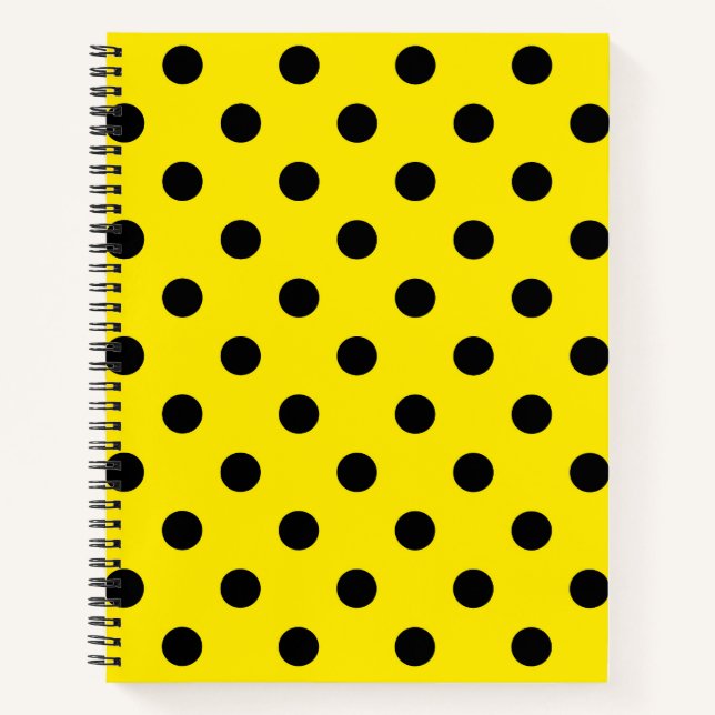 Carnet Pois jaunes et noirs (Devant)