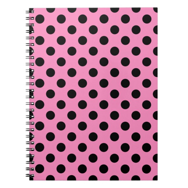 Carnet Pois noirs en rose (Devant)