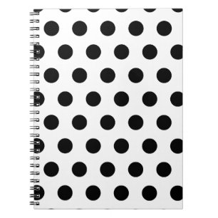 Carnet Pois noirs et blancs personnalisés
