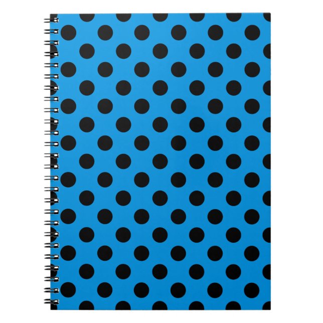 Carnet Pois noirs sur bleu ciel (Devant)
