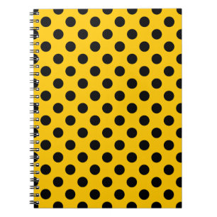 Carnet Pois noirs sur jaune