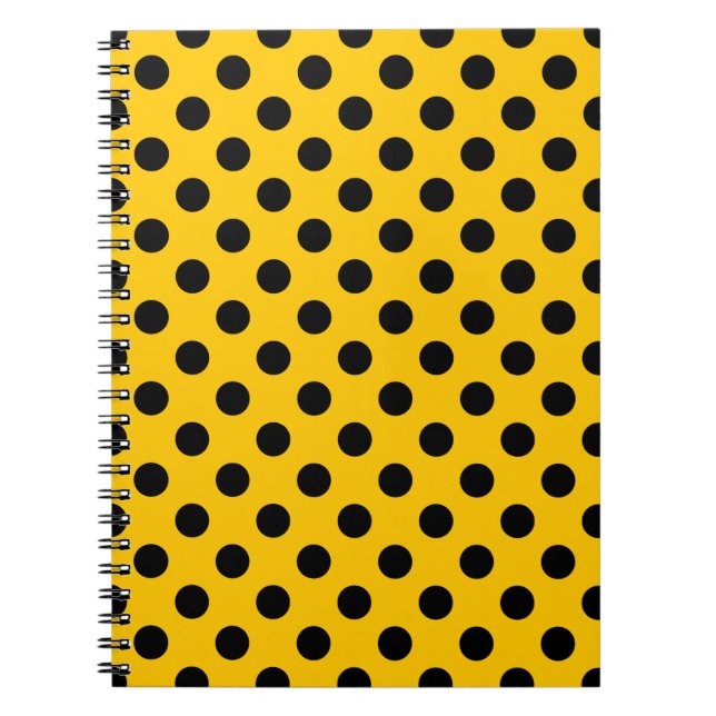 Carnet Pois noirs sur jaune (Devant)