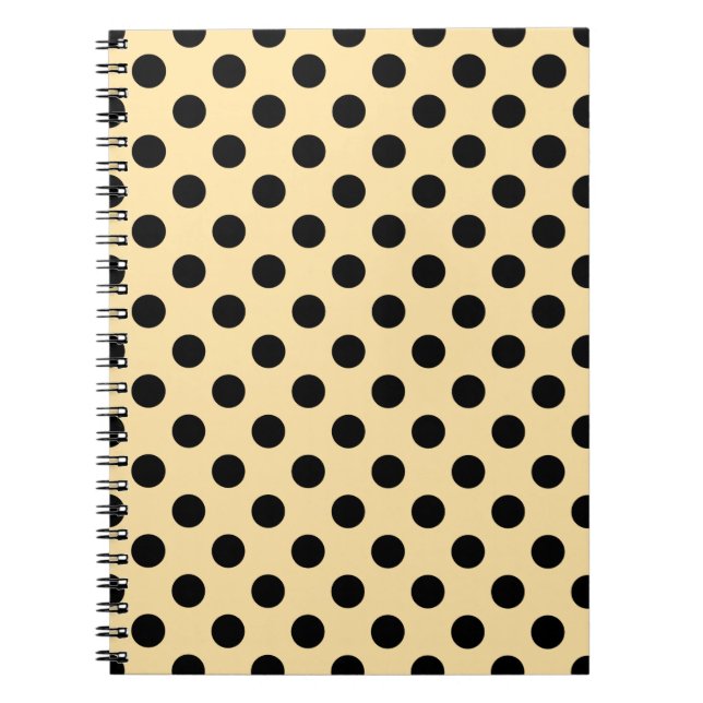 Carnet Pois noirs sur jaune pâle (Devant)