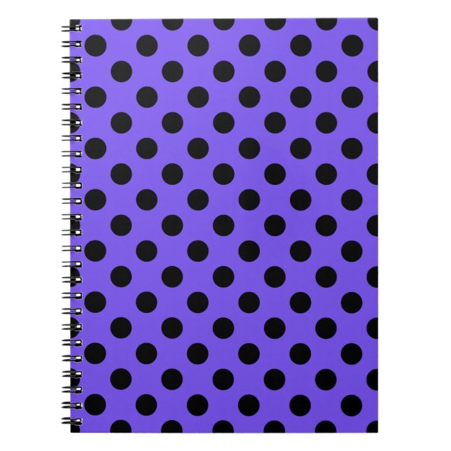 Carnet Pois noirs sur perwinkle (Devant)