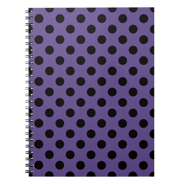 Carnet Pois noirs sur ultra violet (Devant)