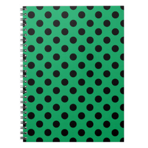 Carnet Pois noirs sur vert frais