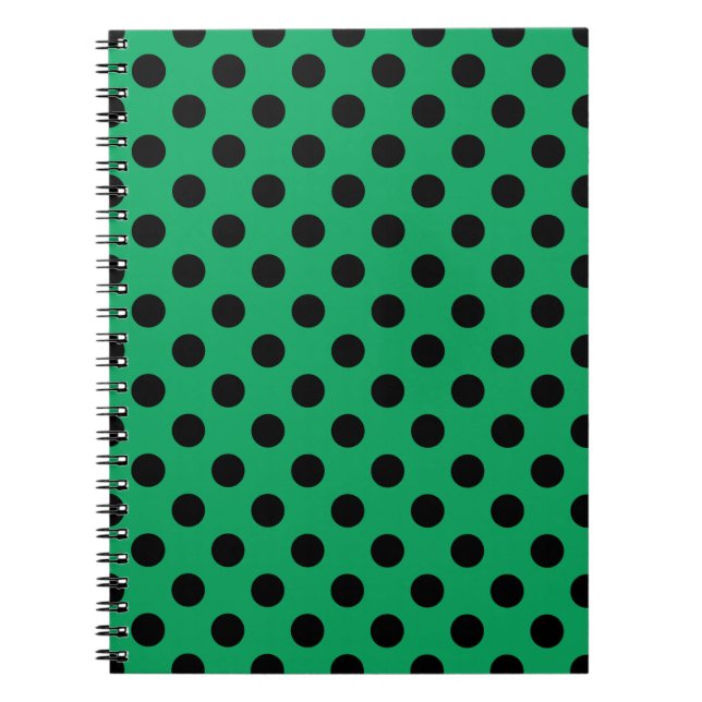 Carnet Pois noirs sur vert frais (Devant)