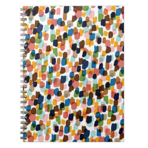 Carnet Pois : Peinture à main multicolore.
