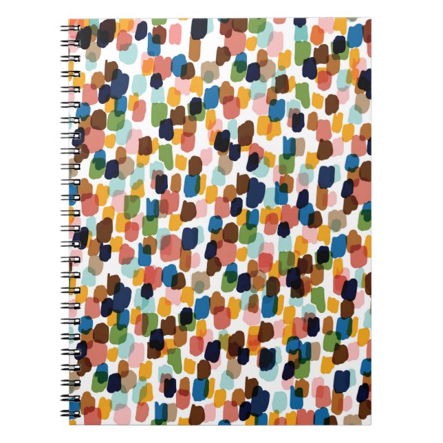 Carnet Pois : Peinture à main multicolore. (Devant)