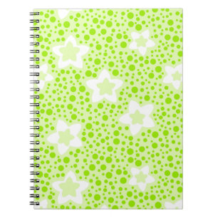 Carnet Pois rétro vert vif avec motif floral