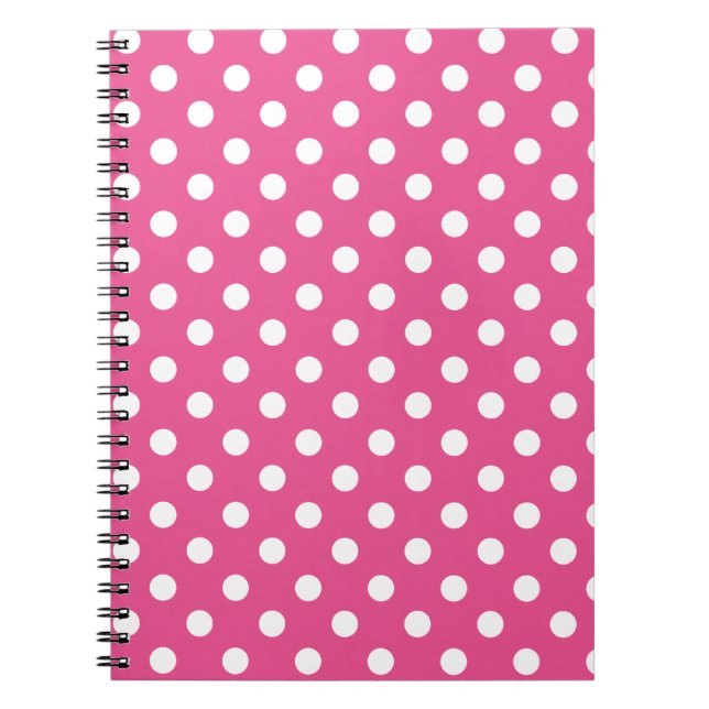 Carnet Pois rose et blanc (Devant)