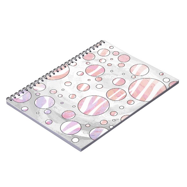 Carnet Pois rose et blanc Zebra (Côté gauche)