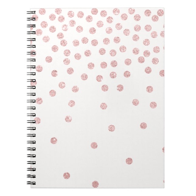 Carnet pois rose girly de confettis de parties (Devant)