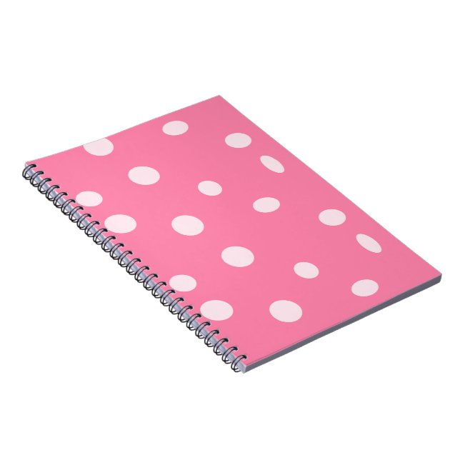 Carnet Pois rose pâle sur rose (Côté Droit)