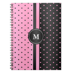 Carnet Pois roses et noirs